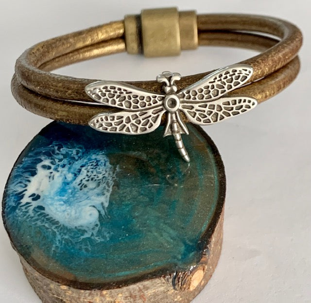 Double Leather Dragonfly Bracelet Kit Simply Beadiful