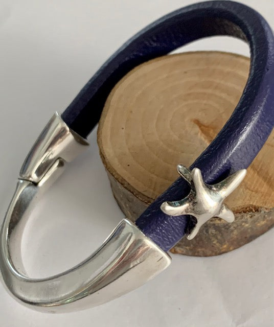 Leather Starfish Bracelet Cuff